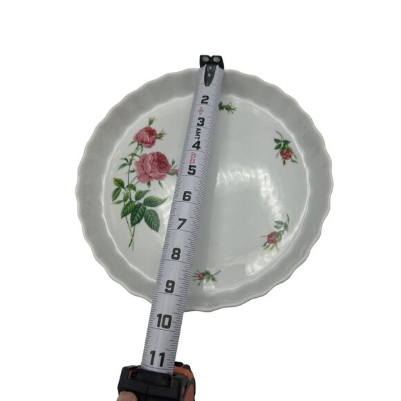 Tart Dish Quiche Chintzholm Floral Pie Dish With Roses Design Ceramic 1.5" Deep - Picture 4 of 5